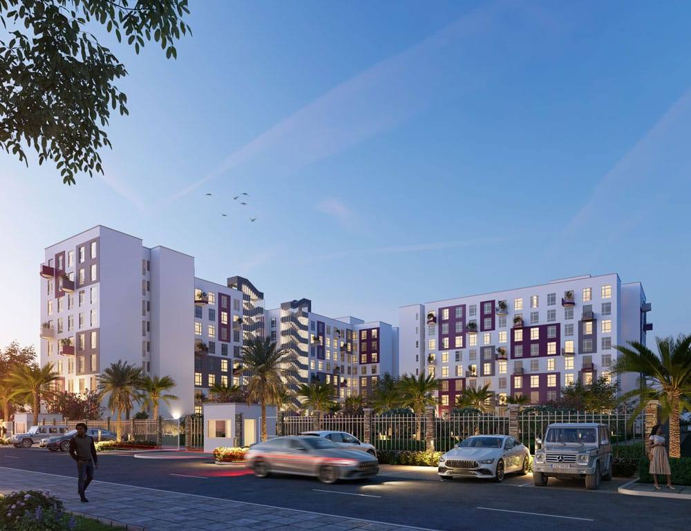237 Garden City – Phase II: Street view at dusk (developer render)