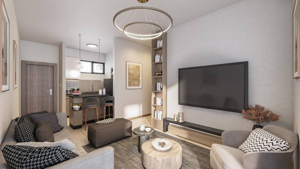 237 Garden City – Phase II: 1-bed lounge (developer render)