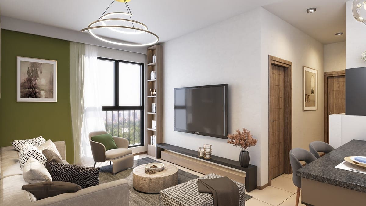 237 Garden City – Phase II: 2-bed lounge (developer render)