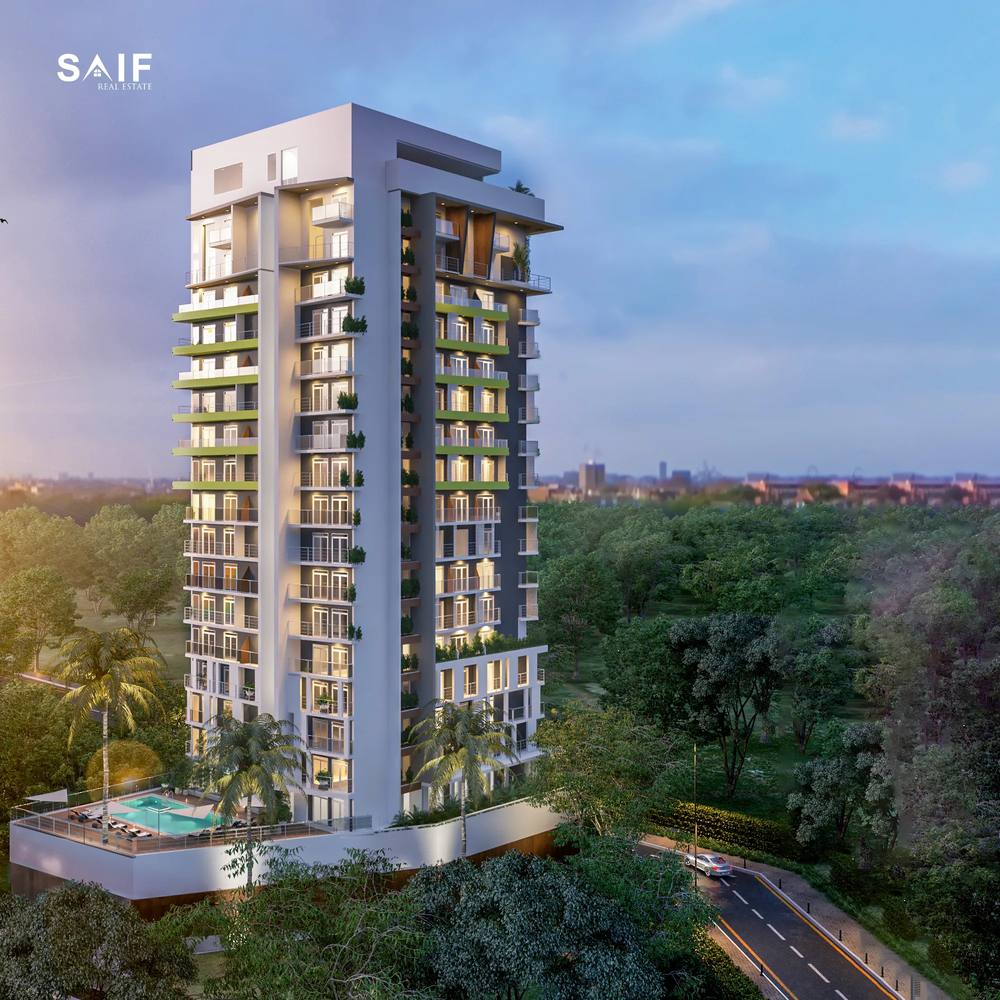 Kenzi Residence: Tower at dusk (developer render)
