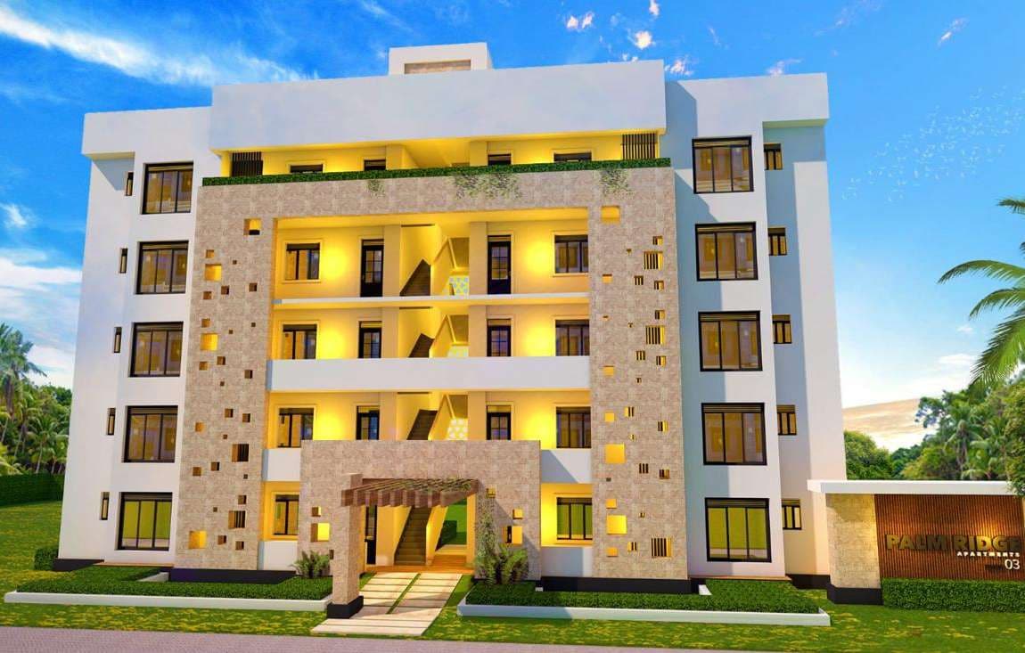 1255 Palm Ridge Phase 2: Apartment block at dusk (developer render)