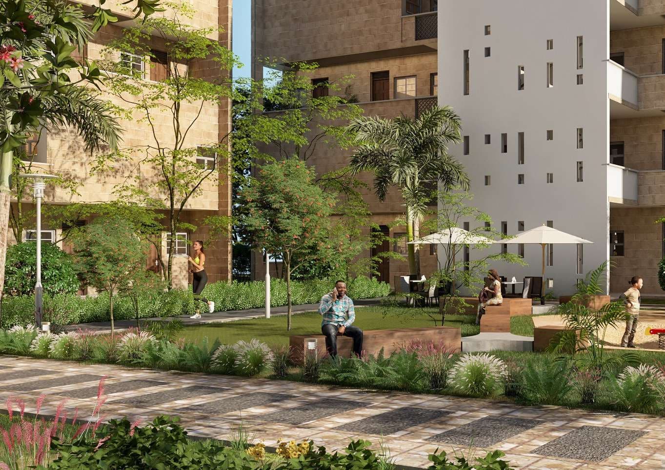 1255 Palm Ridge Phase 2: Courtyard gardens (developer render)