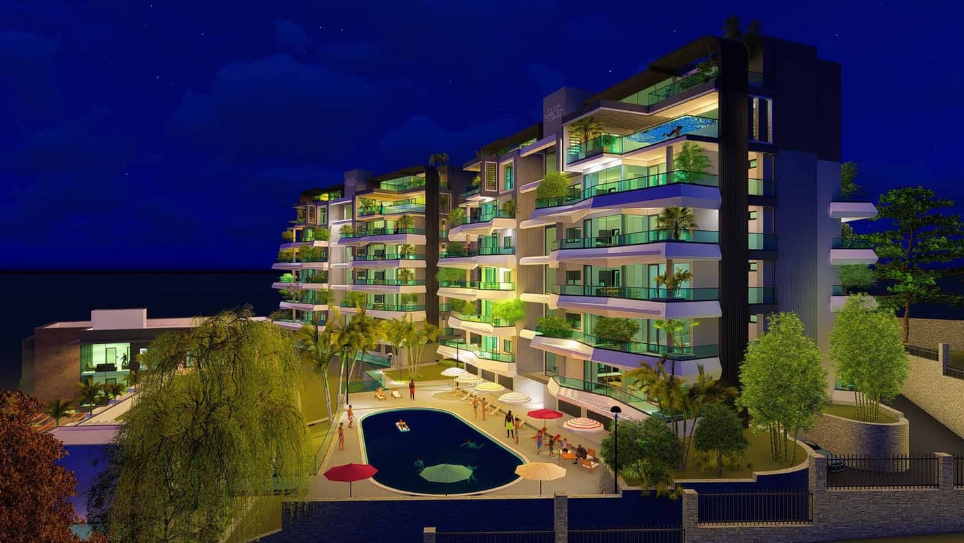 Royal Golf View Apartment Hotel: Night view (developer render)